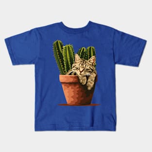 cactus and cat Kids T-Shirt